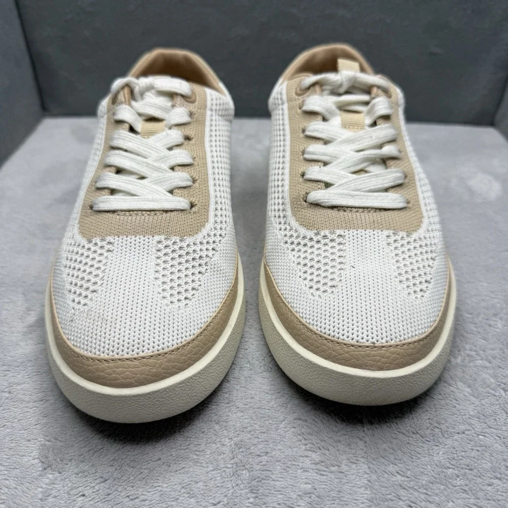 Vionic Galia Knit Sneakers Orthotic White Beige Womens 6.5 Comfort Walking Shoes